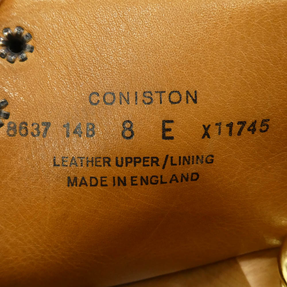 CROCKETT&JONES クロケットアンドジョーンズ 8637 14B CONISTON コニストン レースアップ レザー カントリーブーツ ブラウン系 UK8E【中古】
