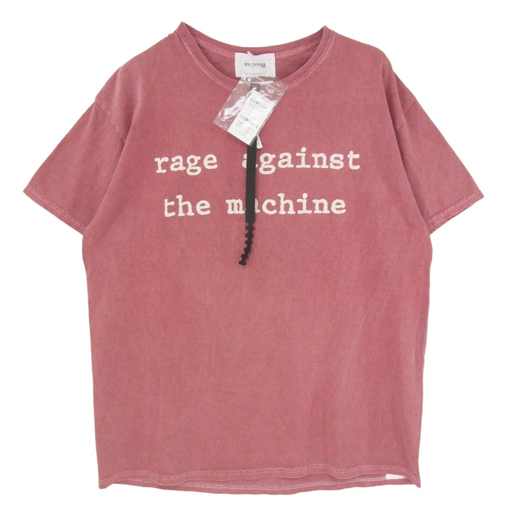 Insonnia Projects インソニアプロジェクト IP-RAGE-205 Rage Against the Machine レイジアゲインストザマシーン ヴィンテージ加工 プリント 半袖 Tシャツ レッド系【中古】