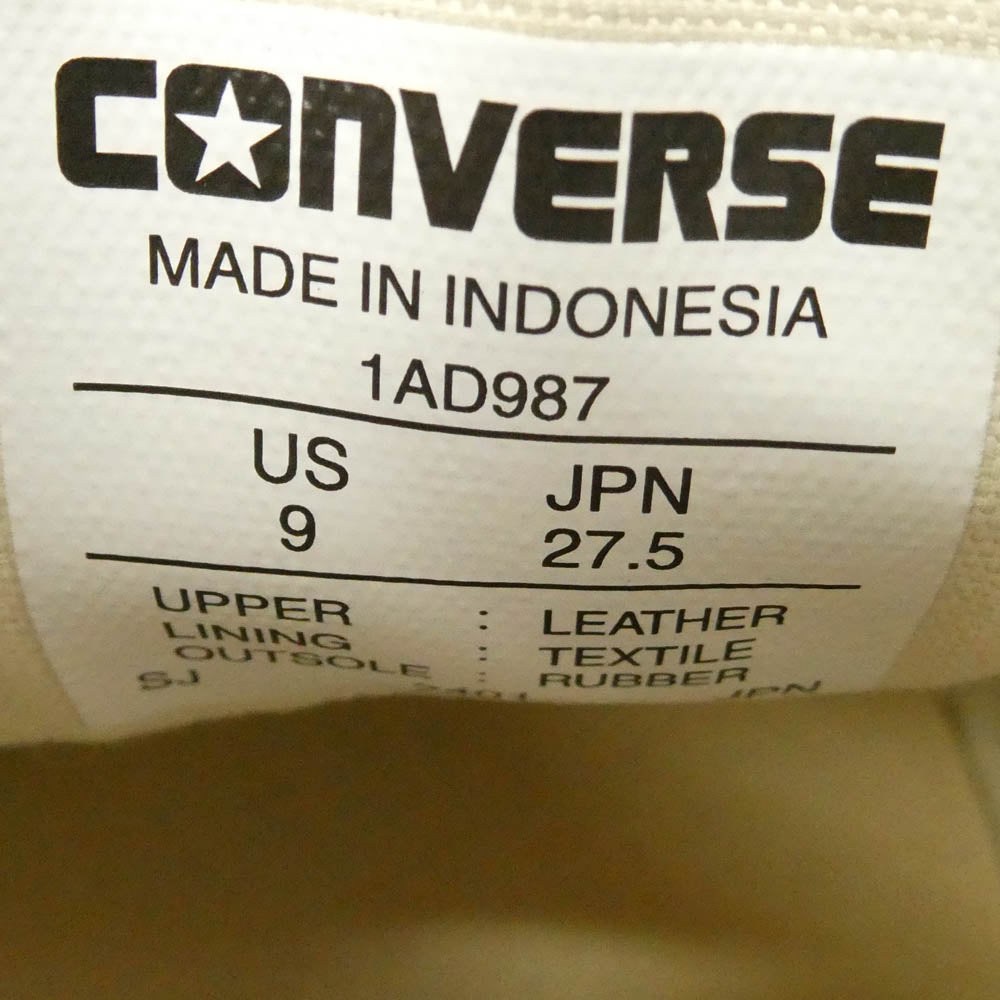CONVERSE コンバース 31311510 ADDICT CHUCK TAYLOR LEATHER OX チャックテイラー レザー ローカット スニーカー イエロー系 ホワイト系 27.5cm【中古】