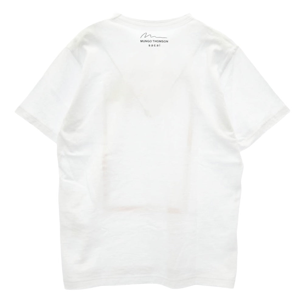 Sacai サカイ 25-01141S × Mungo Thomson Cotton Jersey T-Shirt グラフィック プリント コットン Tシャツ ホワイト系 2【中古】