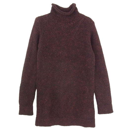 MAISON MARTIN MARGIELA メゾンマルタンマルジェラ 333-15853 オリゾンティタグ 6ライン アルパカ混 ハイネック ローゲージ ニット セーター ワイン系 サイズ表記無【中古】