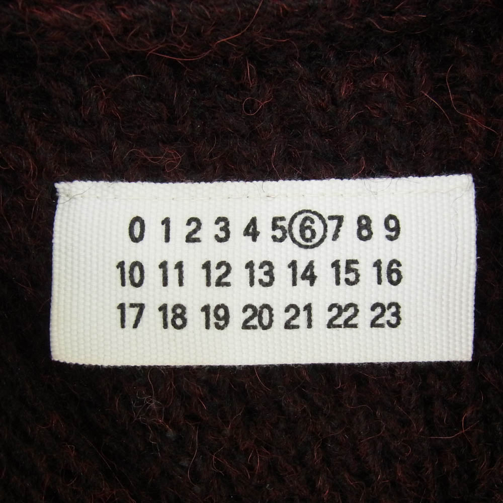 MAISON MARTIN MARGIELA メゾンマルタンマルジェラ 333-15853 オリゾンティタグ 6ライン アルパカ混 ハイネック ローゲージ ニット セーター ワイン系 サイズ表記無【中古】