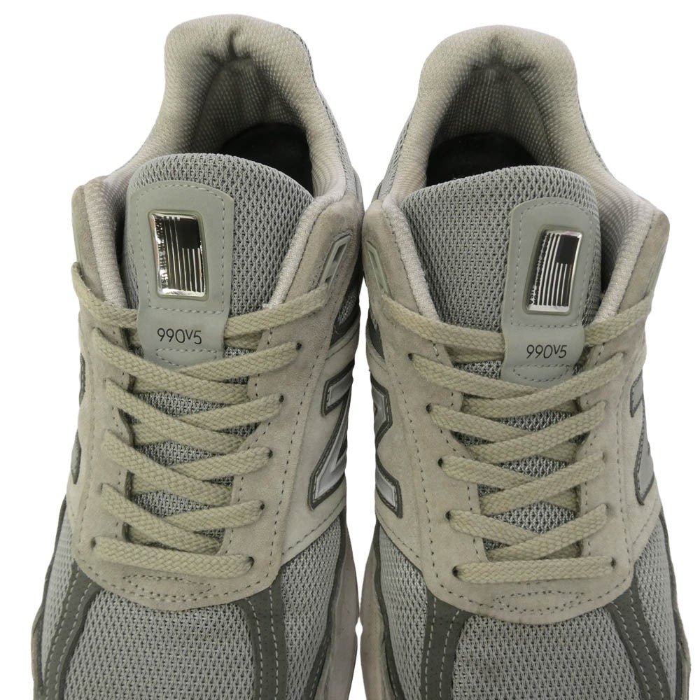 NEW BALANCE ニューバランス M990GL5 990V5 Gray グレー スエード メッシュ ローカット スニーカー グレー系 29cm【中古】