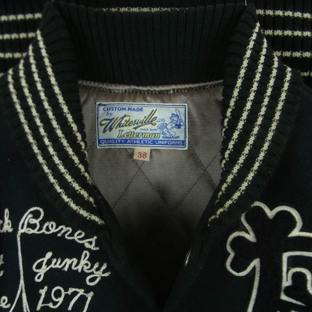 BACKBONE バックボーン WHITESVILLE ホワイツビル WV10731/732 アーム レザー フルデコレーション ウール スタジャン ブラック系 38【中古】