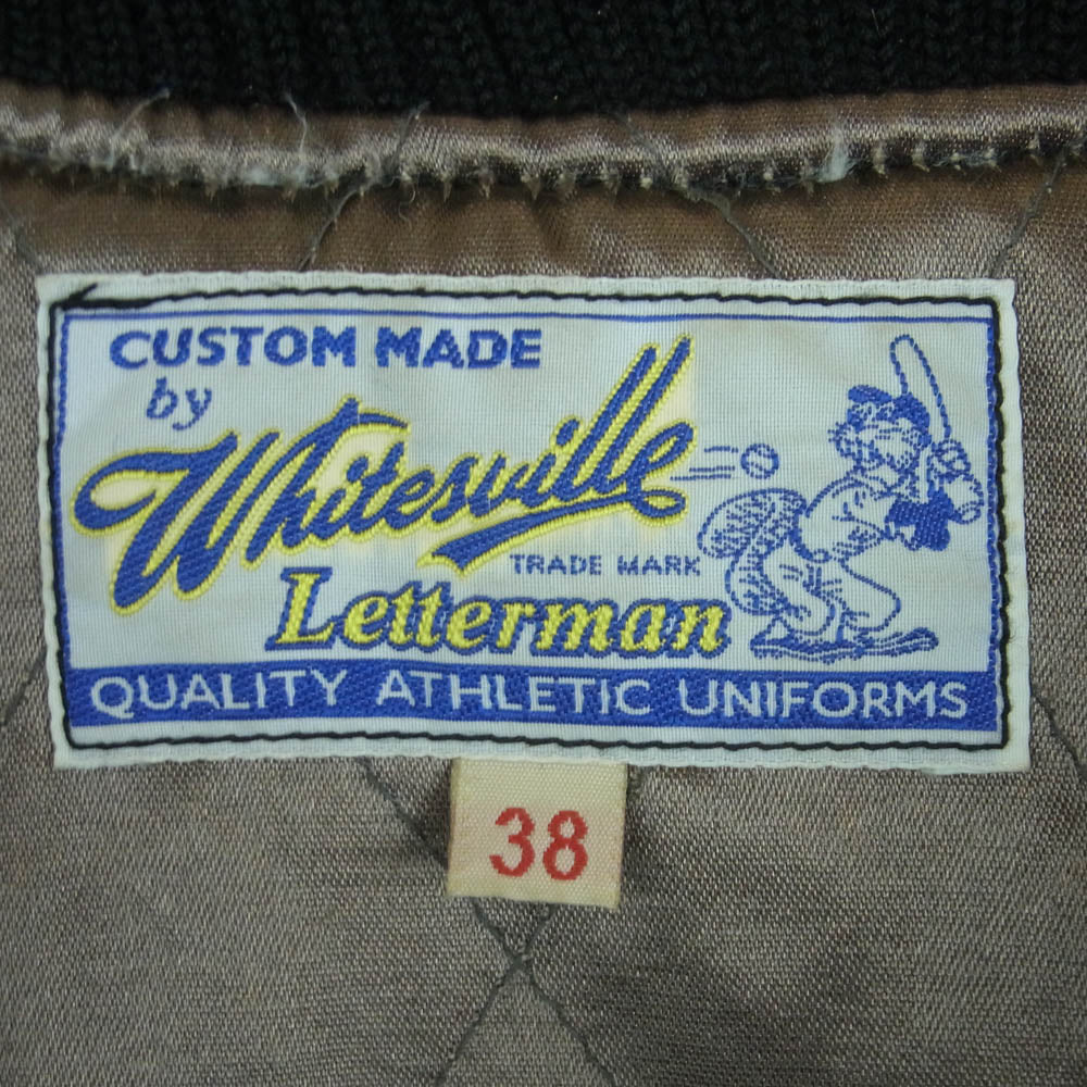 BACKBONE バックボーン WHITESVILLE ホワイツビル WV10731/732 アーム レザー フルデコレーション ウール スタジャン ブラック系 38【中古】