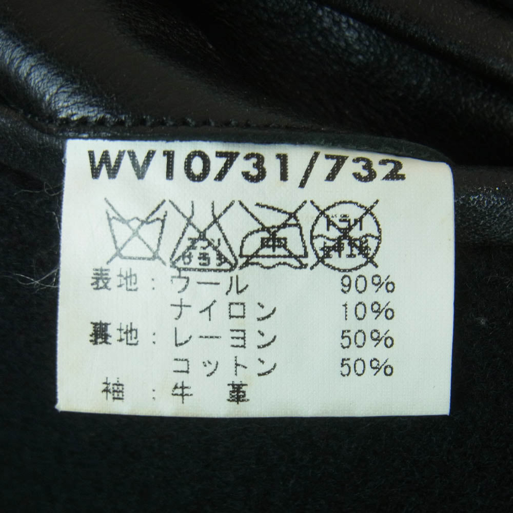 BACKBONE バックボーン WHITESVILLE ホワイツビル WV10731/732 アーム レザー フルデコレーション ウール スタジャン ブラック系 38【中古】