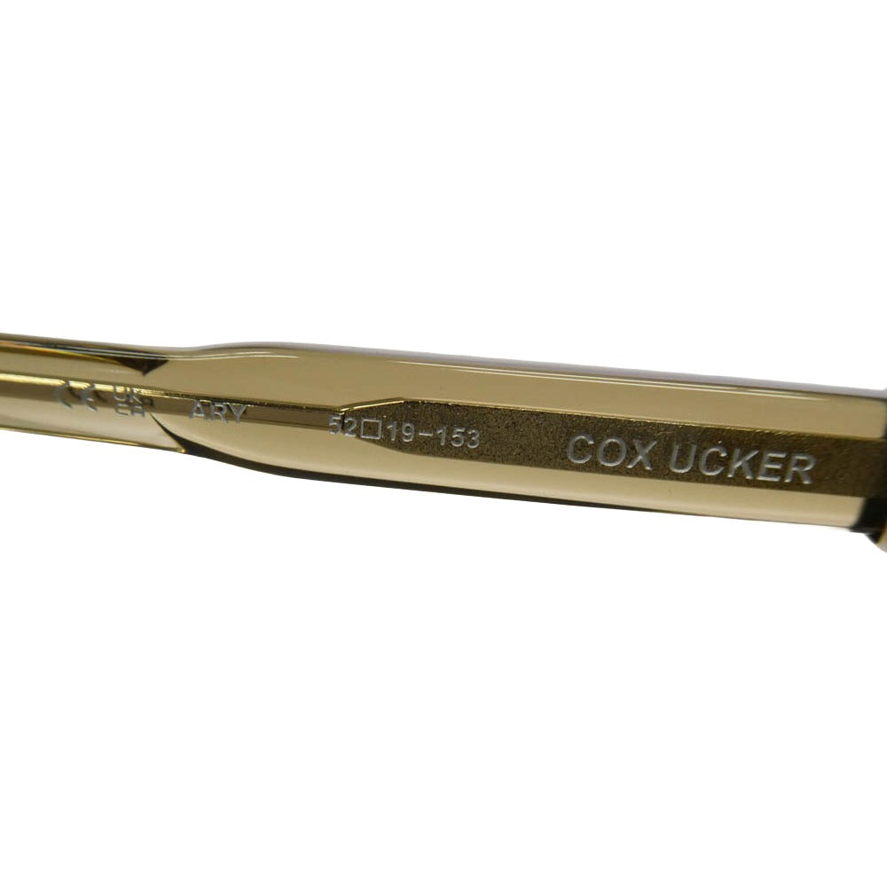 CHROME HEARTS クロムハーツ（原本無） COX UCKER CHクロス テンプル ウェリントン アイウェア 眼鏡 サングラス イエロー系 ブラウン系 52□19-153【中古】