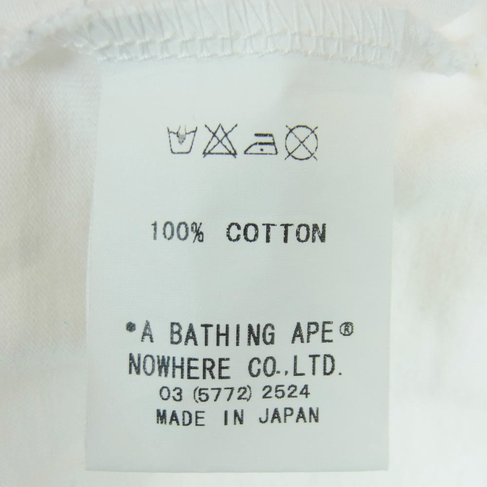 初期タグ✨90s A BATHING APE カレッジロゴ ラグラン 7分袖 S A BATHING APE アベイシングエイプ 初期 ジェネラルタグ 90s COLLEGE