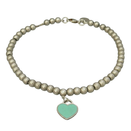 TIFFANY&Co. ティファニー ブルー ハート タグ ビーズ ブレスレット シルバー系【中古】