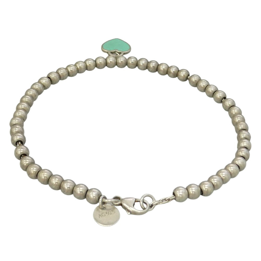 TIFFANY&Co. ティファニー ブルー ハート タグ ビーズ ブレスレット シルバー系【中古】