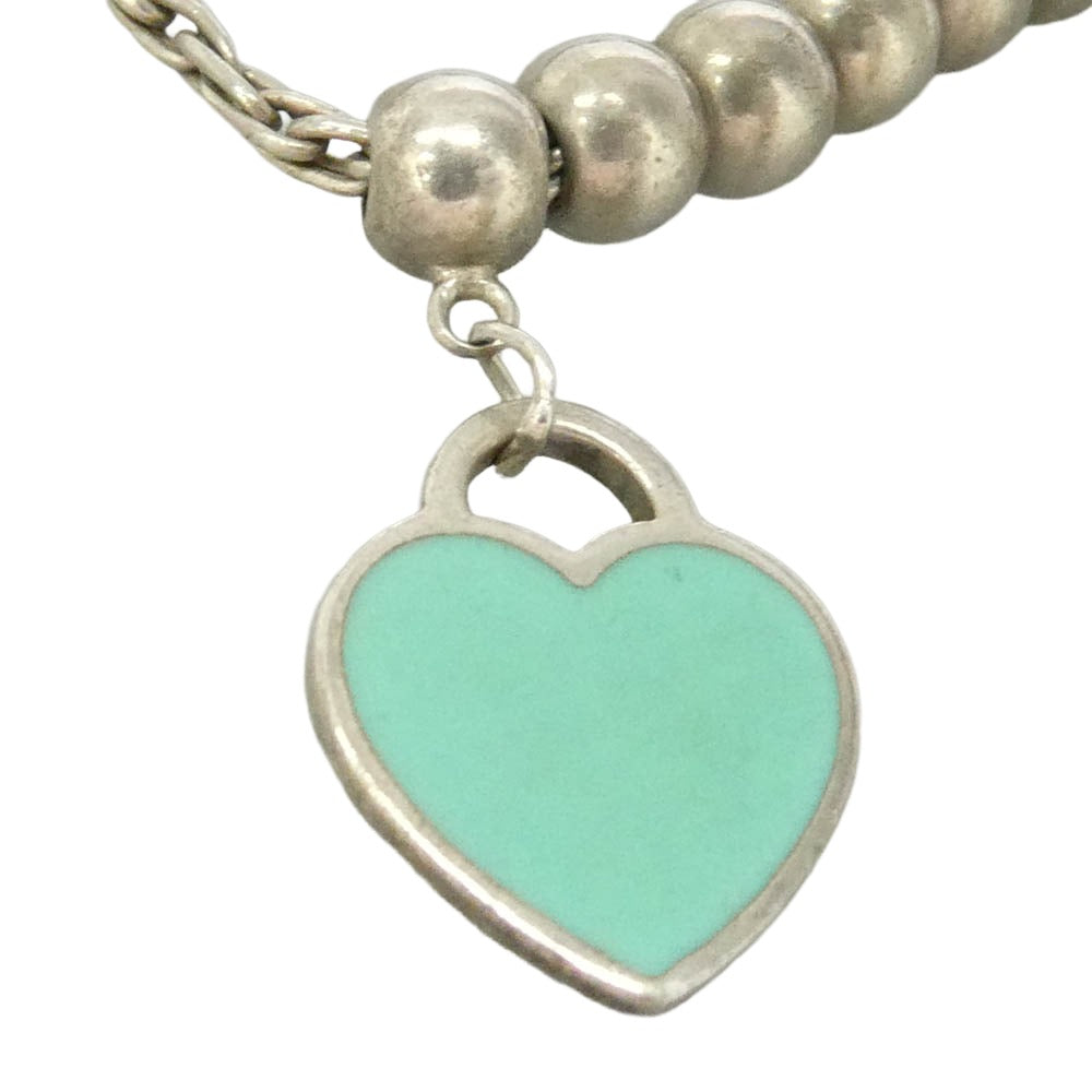 TIFFANY&Co. ティファニー ブルー ハート タグ ビーズ ブレスレット シルバー系【中古】