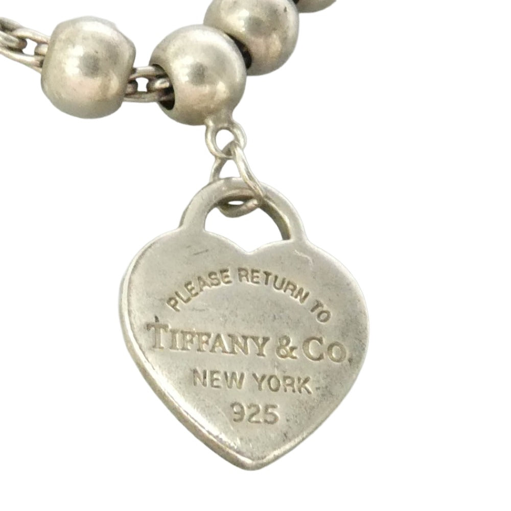 TIFFANY&Co. ティファニー ブルー ハート タグ ビーズ ブレスレット シルバー系【中古】