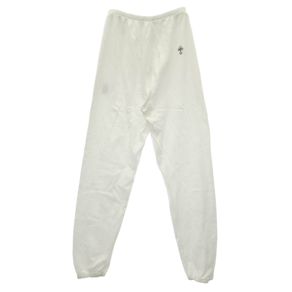 CHROME HEARTS クロムハーツ（原本無） Grp Y Not Light Work ワイノット CHクロス ロゴ刺繍 スウェットパンツ ホワイト系 XS【中古】