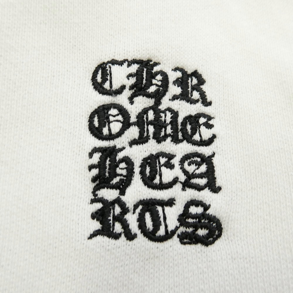 CHROME HEARTS クロムハーツ（原本無） Grp Y Not Light Work ワイノット CHクロス ロゴ刺繍 スウェットパンツ ホワイト系 XS【中古】