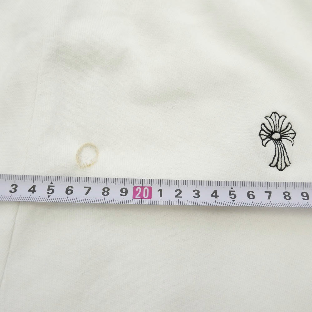 CHROME HEARTS クロムハーツ（原本無） Grp Y Not Light Work ワイノット CHクロス ロゴ刺繍 スウェットパンツ ホワイト系 XS【中古】