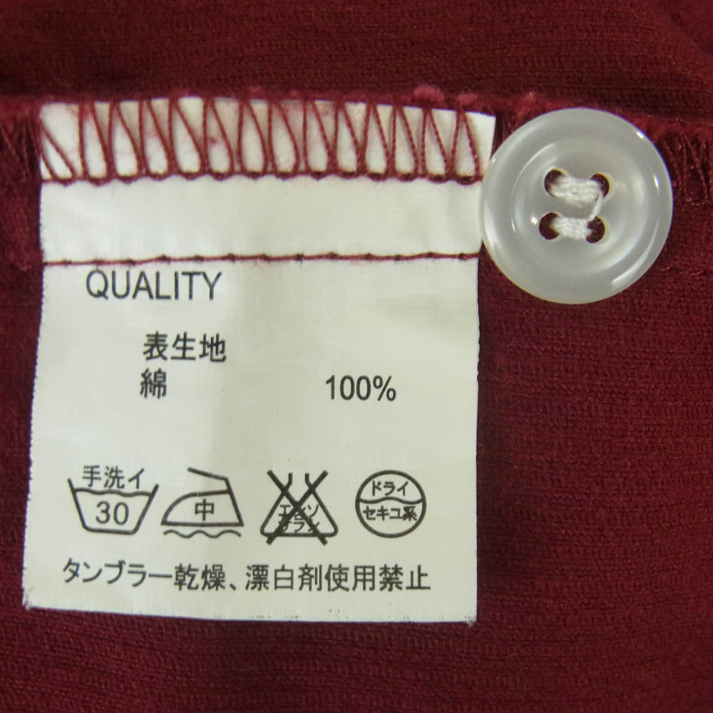 CREAM SODA クリームソーダ TEMMYE ティミー 刺繍 長袖 コーデュロイ シャツ 長袖 コットン レッド系 ボルドー系 L【中古】