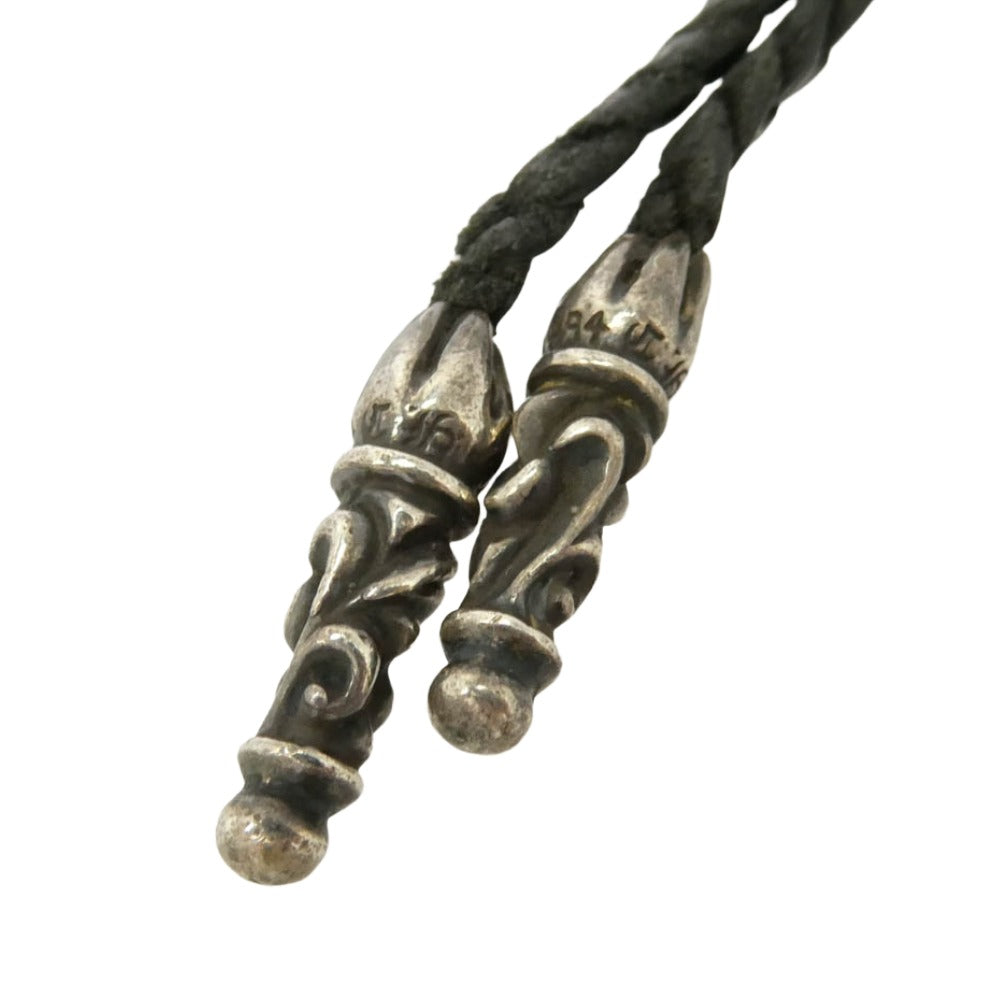 CHROME HEARTS クロムハーツ（原本無） LEATHER BRAID スクロール レザーブレード シルバー系 ブラック系【中古】