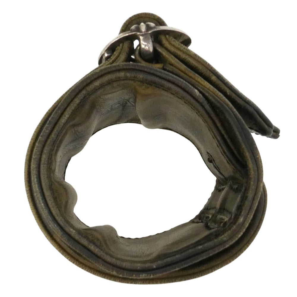 CHROME HEARTS クロムハーツ（原本無） DOUBLE RR TINY BUCKLE CAMO ワイド ダブル ロックンロール ブレスレット カーキ系 1【中古】