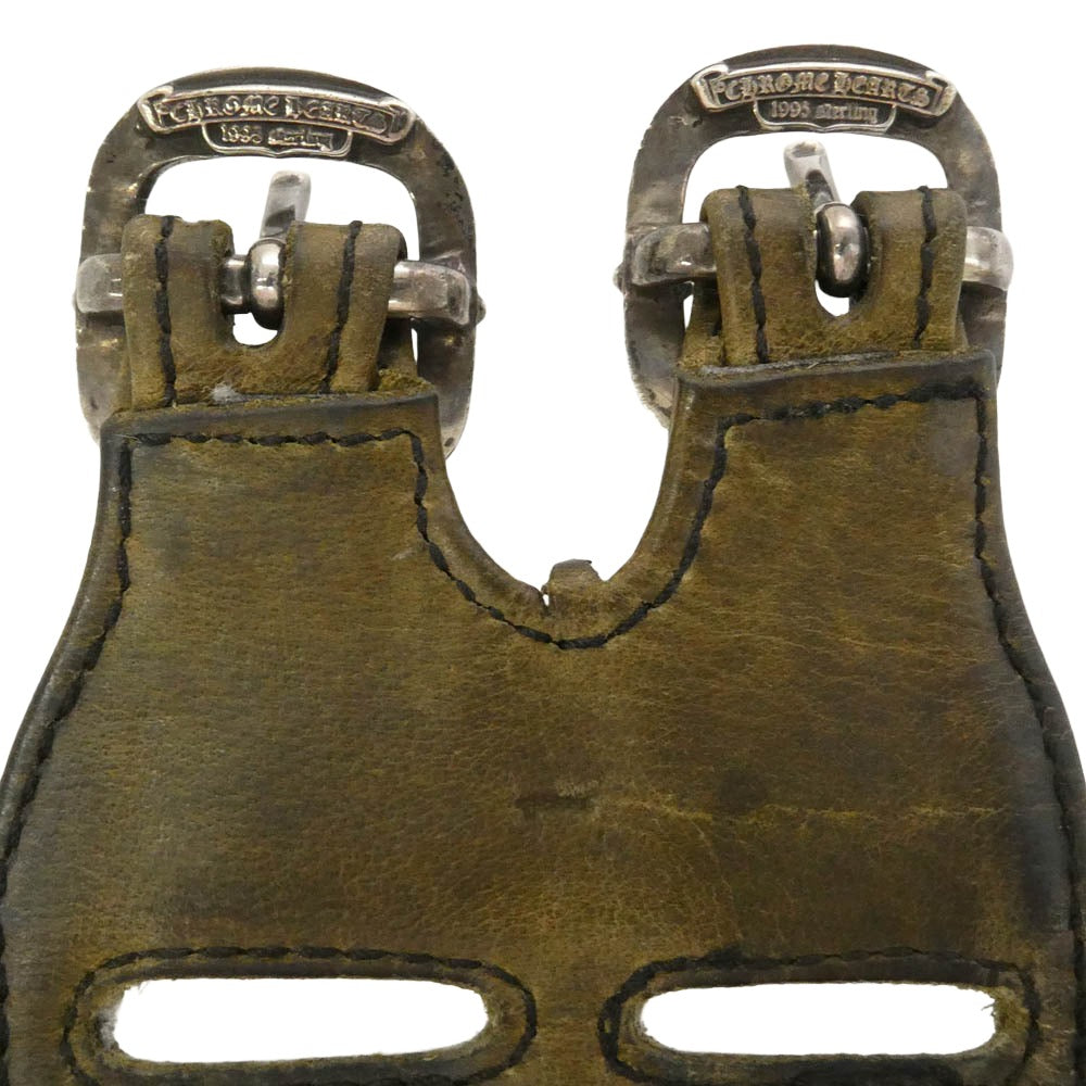 CHROME HEARTS クロムハーツ（原本無） DOUBLE RR TINY BUCKLE CAMO ワイド ダブル ロックンロール ブレスレット カーキ系 1【中古】