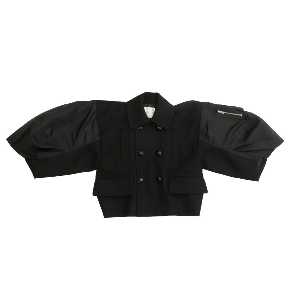 Sacai サカイ 24AW 24-07330 Wool Melton x Nylon Twill Jacket ウール メルトン ナイロン ツイル ジャケット ブラック系【中古】