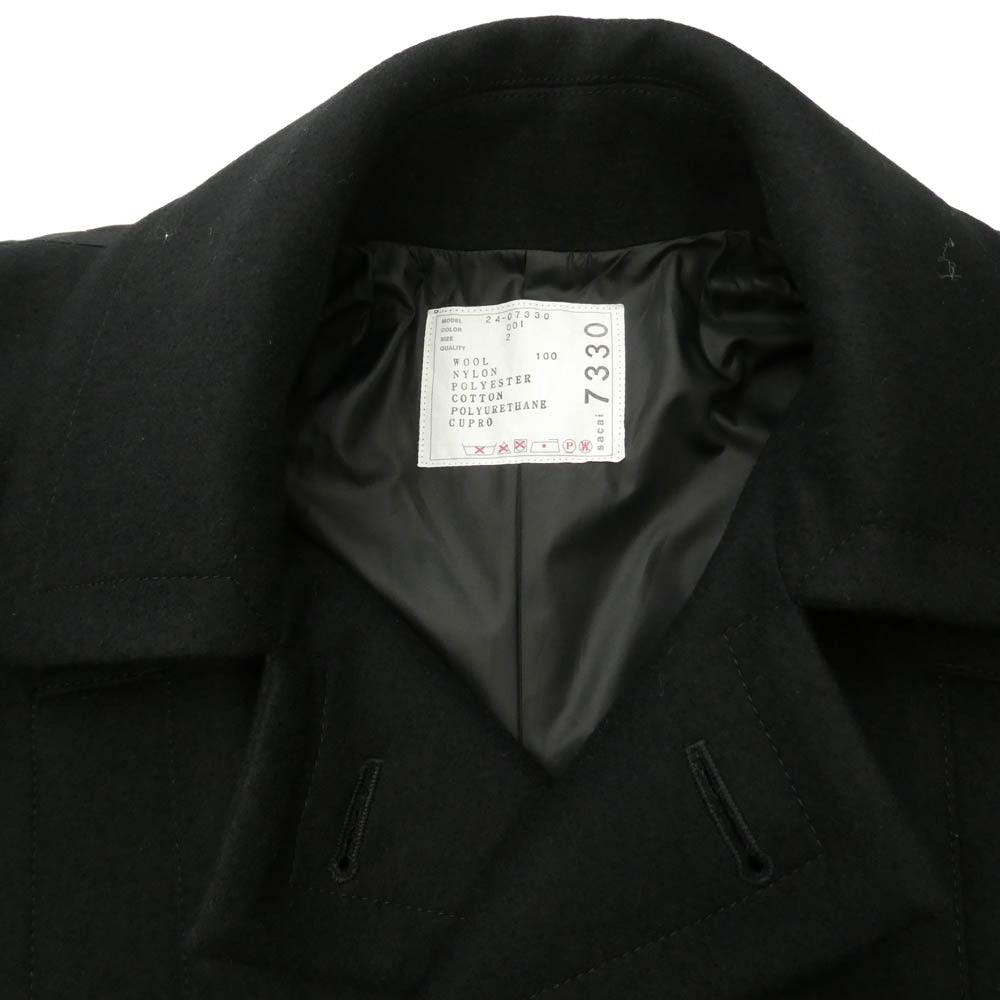 Sacai サカイ 24AW 24-07330 Wool Melton x Nylon Twill Jacket ウール メルトン ナイロン ツイル ジャケット ブラック系【中古】