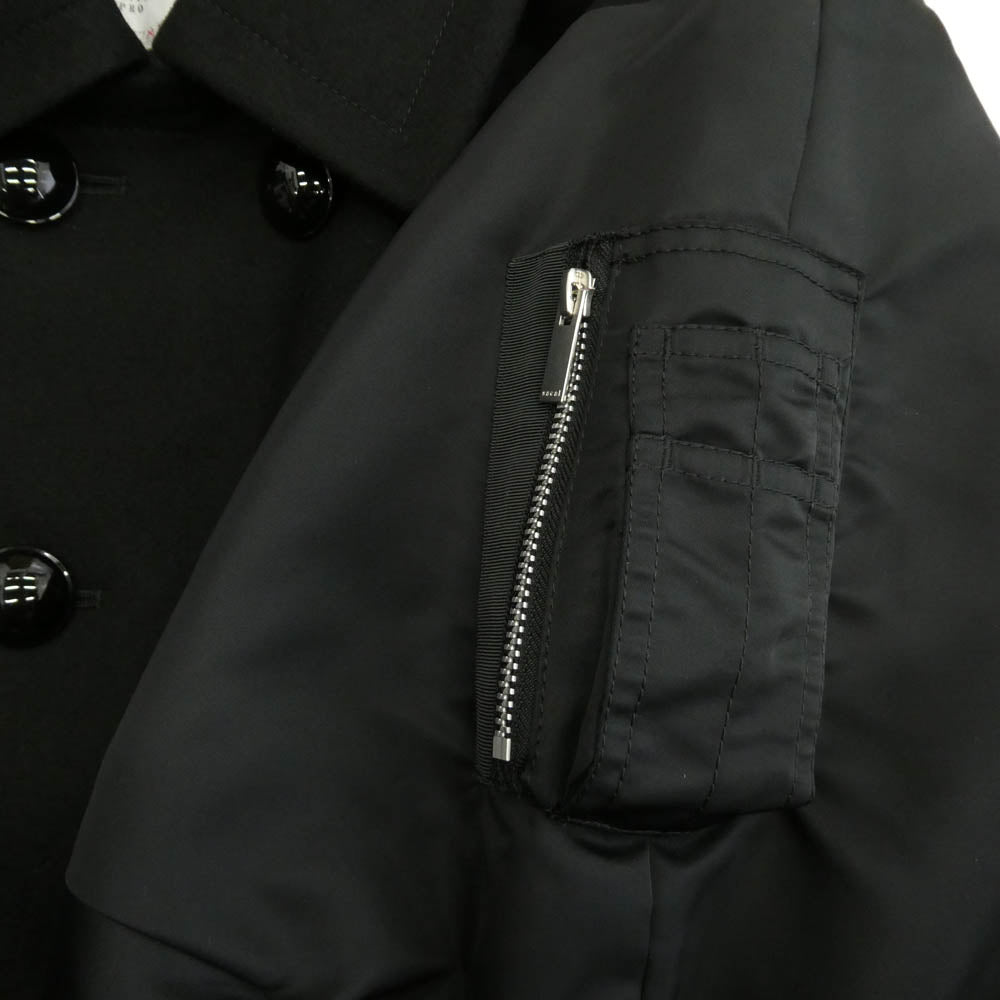 Sacai サカイ 24AW 24-07330 Wool Melton x Nylon Twill Jacket ウール メルトン ナイロン ツイル ジャケット ブラック系【中古】
