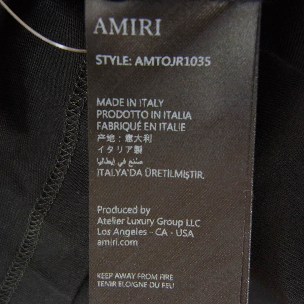 AMIRI アミリ AMTOJR1035 HOLLYWOOD CITY TEE ハリウッド シティ ロゴ バックプリント クルーネック 半袖 Tシャツ ブラック系 L【極上美品】【中古】