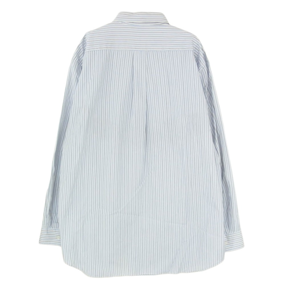 COMME des GARCONS コムデギャルソン D-TK9210 CDG SHIRT 切替 ニット コンビ ストライプ 長袖 シャツ ブルー系 M【中古】