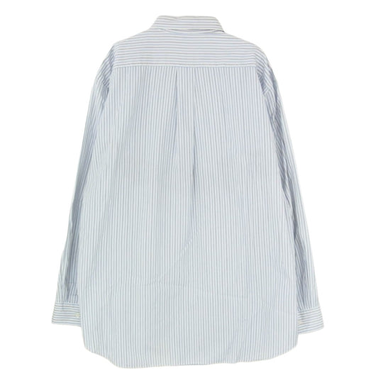 COMME des GARCONS コムデギャルソン D-TK9210 CDG SHIRT 切替 ニット コンビ ストライプ 長袖 シャツ ブルー系 M【中古】