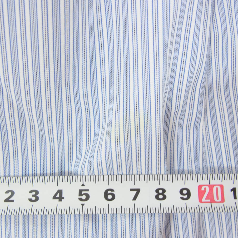 COMME des GARCONS コムデギャルソン D-TK9210 CDG SHIRT 切替 ニット コンビ ストライプ 長袖 シャツ ブルー系 M【中古】