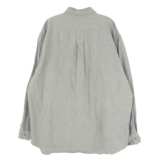 COMME des GARCONS コムデギャルソン CDG SHIRT パッチワーク チェック ストライプ 長袖 シャツ グレー系 M【中古】