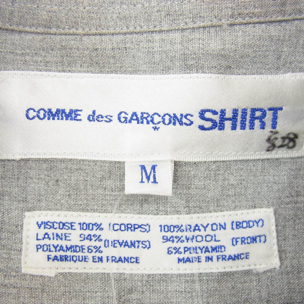 COMME des GARCONS コムデギャルソン CDG SHIRT パッチワーク チェック ストライプ 長袖 シャツ グレー系 M【中古】