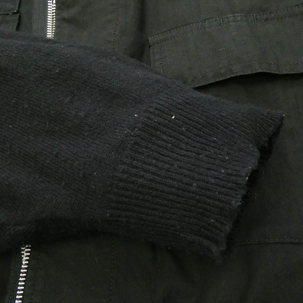 UNDERCOVER アンダーカバー 04AW B254-B16 but期 カシミヤ切替 リップストップ レイヤード ブルゾン フード付き ジャケット ブラック系 L【中古】