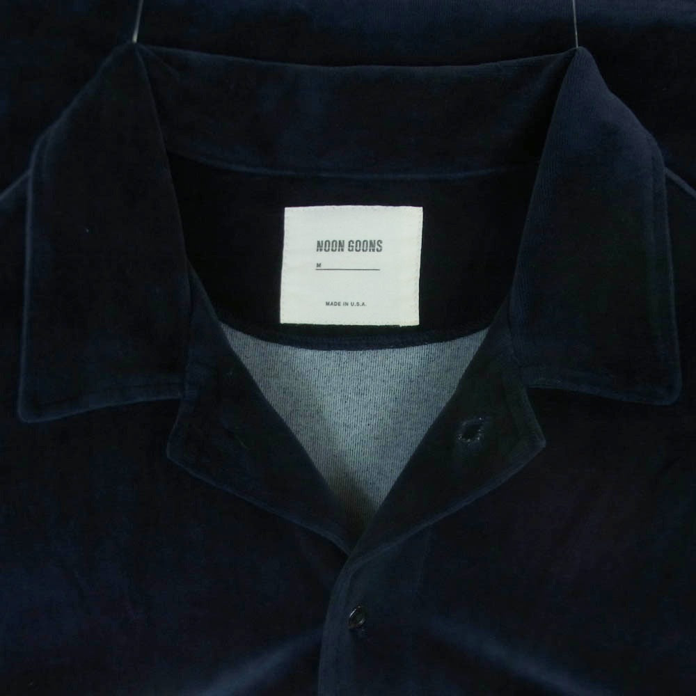 ヌーングーンズ Velour Long Sleeve Shirt ベロア ロングスリーブ 長袖 シャツ ダークネイビー系 M【中古】
