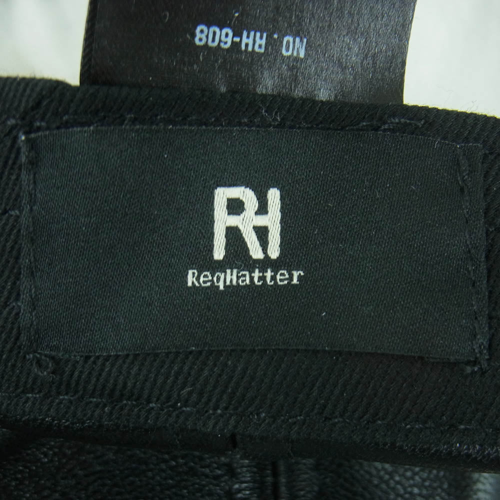 レックハッター RH-608 ラム レザー キャップ 羊革 コットン 中国製 ブラック系【中古】