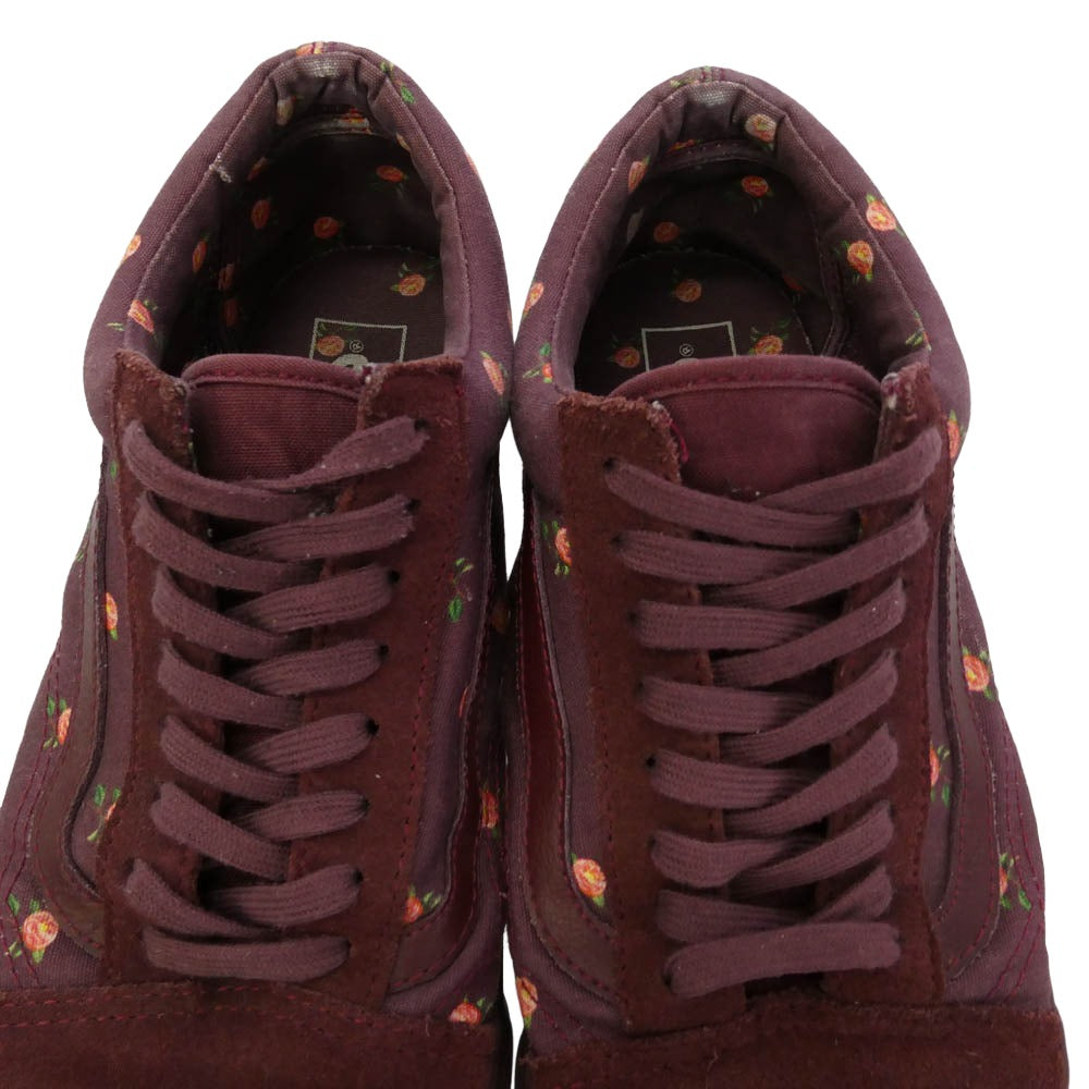 UNDERCOVER アンダーカバー VANS バンズ x VANS ヴァンズ バンズ OLD SKOOL LX オールドスクール フラワープリント スニーカー エンジ系 27cm【中古】