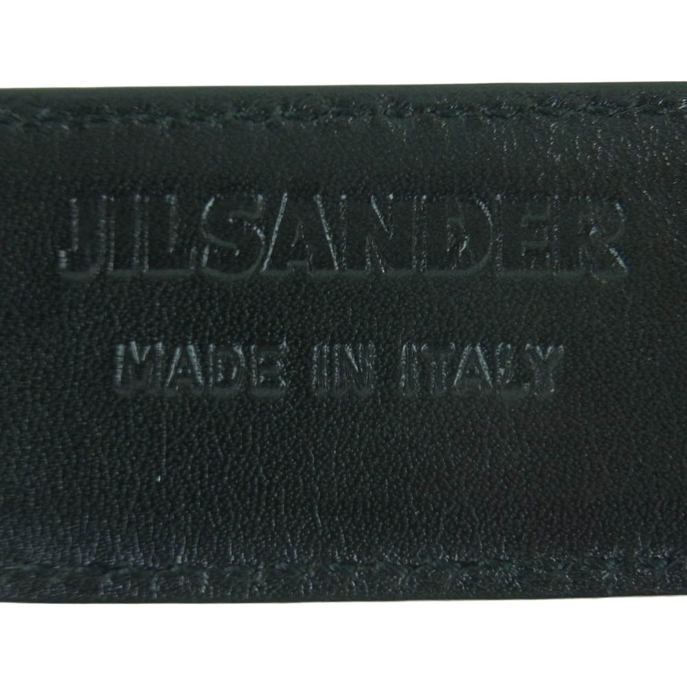JIL SANDER ジルサンダー レザー リングバックル ベルト JC5647 T3M シルバー系 ブラック系【中古】