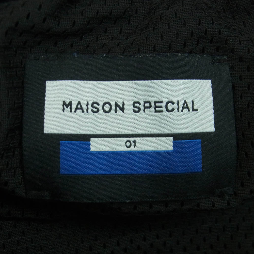 MAISON SPECIAL メゾンスペシャル 11232461304 Crochet Side Line Prime-Wide Easy Pants クロシェット サイドライン プライム ワイド イージー パンツ ジャージ ブラック系 ブルー系 1【中古】
