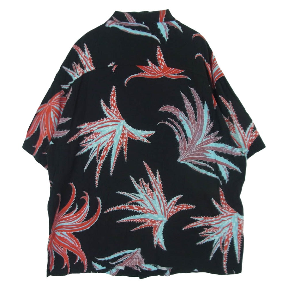 STUSSY ステューシー NOMA t.d. アロハ ハワイアン 半袖 シャツ 中国製 ブラック系 レッド系 ライトブルー系 M【中古】