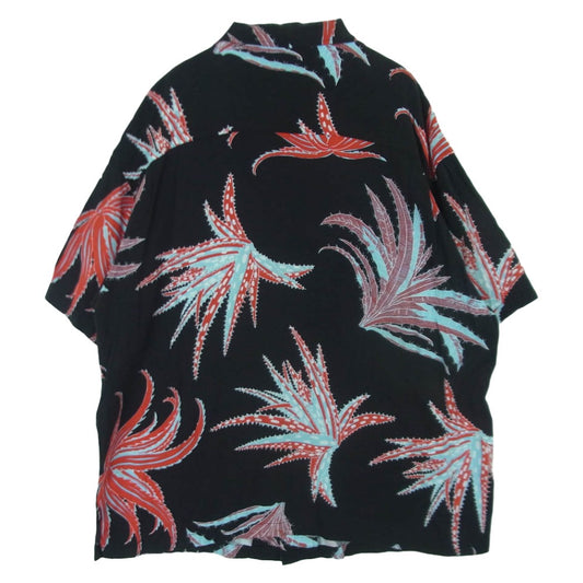 STUSSY ステューシー NOMA t.d. アロハ ハワイアン 半袖 シャツ 中国製 ブラック系 レッド系 ライトブルー系 M【中古】