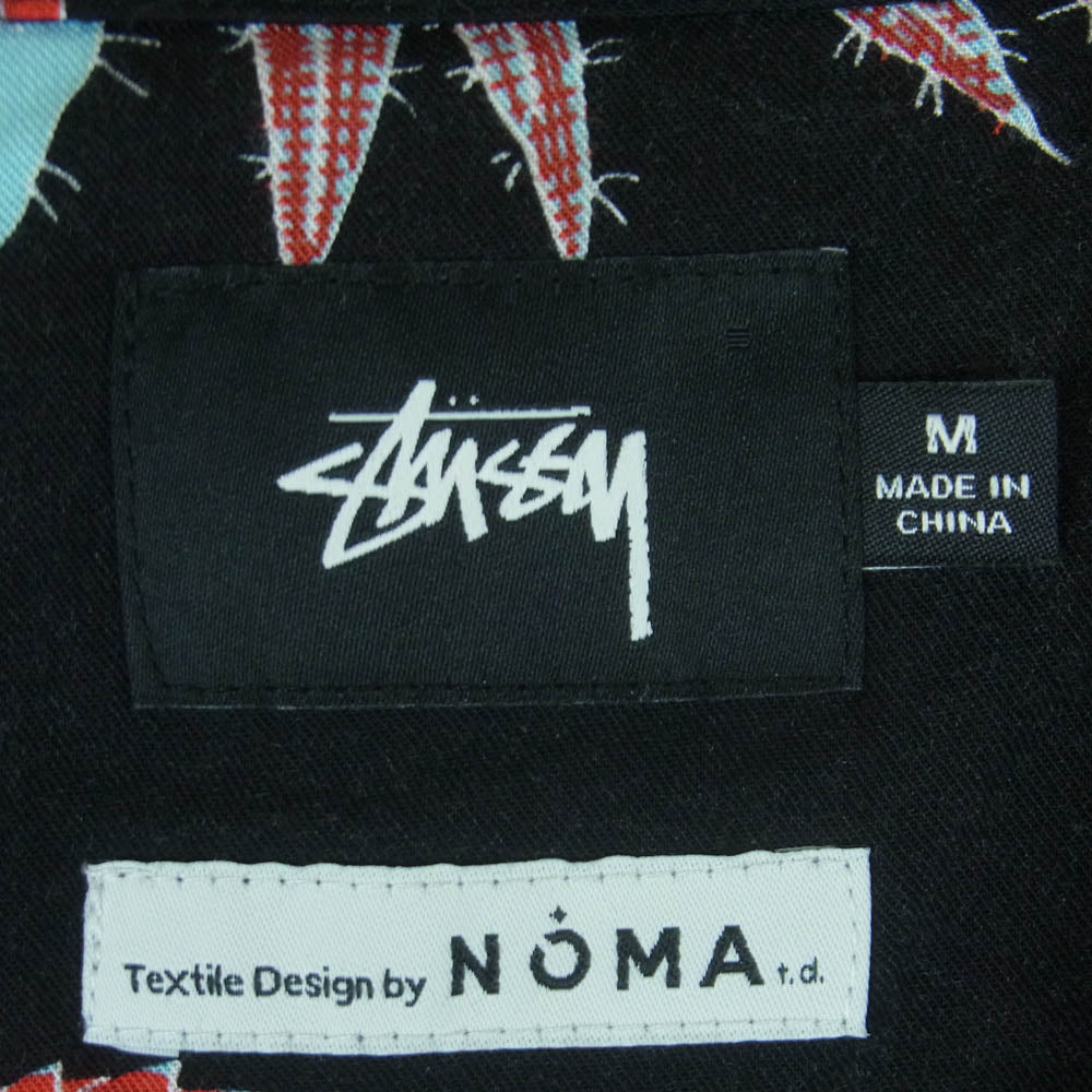 STUSSY ステューシー NOMA t.d. アロハ ハワイアン 半袖 シャツ 中国製 ブラック系 レッド系 ライトブルー系 M【中古】