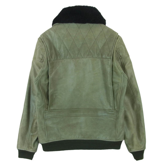 N.HOOLYWOOD エヌハリウッド 713pieces CDA期 G 1TYPE LEATHER ZIP BLOUSON レザー フライト ジャケット グリーン系 M【中古】