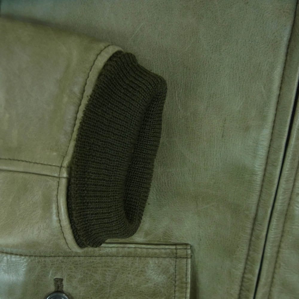 N.HOOLYWOOD エヌハリウッド 713pieces CDA期 G 1TYPE LEATHER ZIP BLOUSON レザー フライト ジャケット グリーン系 M【中古】
