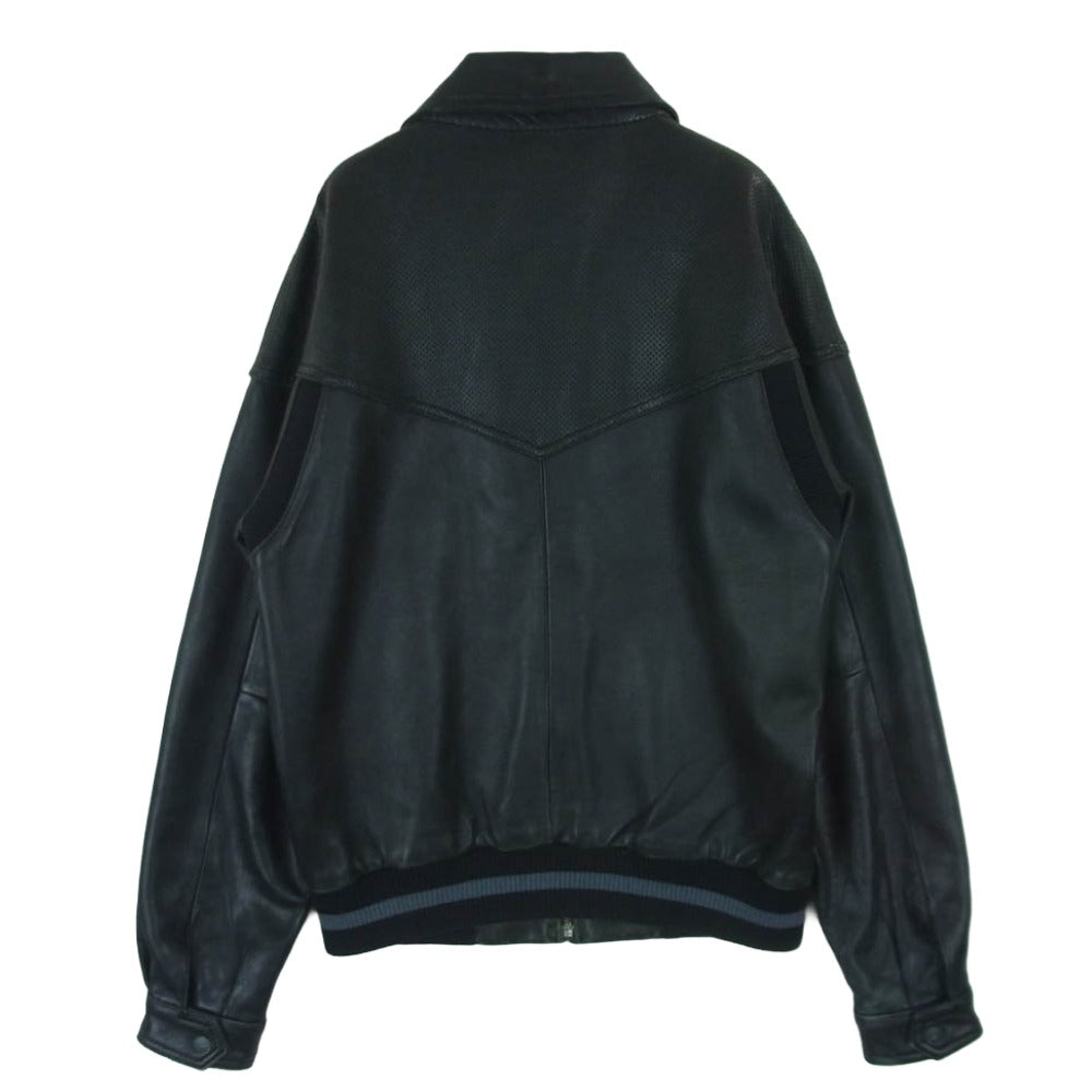 GLADHAND & Co. グラッドハンド 21AW BYGH-21-AW-01 HORSE HIDE ホースレザー ジップアップ ブルゾン レザージャケット ブラック系 M【中古】 GLADHAND & Co. グラッドハンド 21AW BYGH-21-AW-01 HORSE HIDE ホース