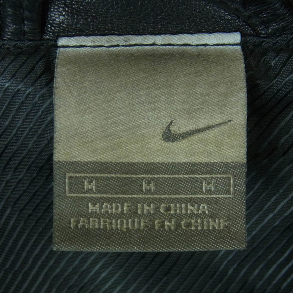 NIKE ナイキ ラムレザー 羊革 ポリエステル ブルゾン レザー ジャケット ブラック系 M【中古】