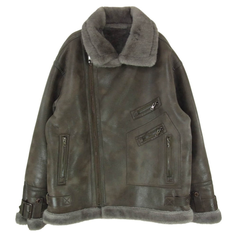 フランクリンムスク ムートン シープレザー ジャケット ブラウン系 3【中古】