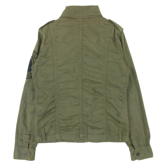 HYSTERIC GLAMOUR ヒステリックグラマー 2AB-6100 ヒスガール ワッペン ミリタリー ジャケット グリーン系 FREE【中古】