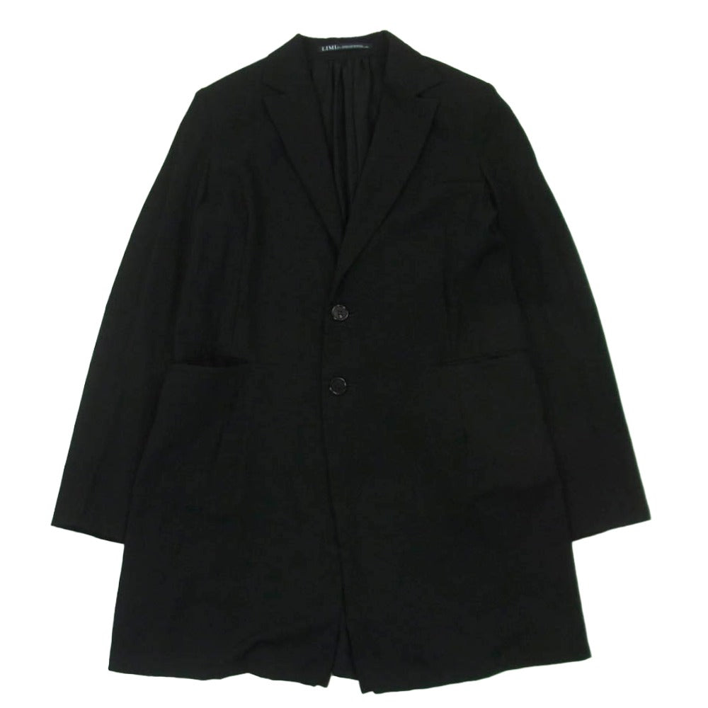 LIMI feu リミフゥ LD-J02-100 ウール ギャバ バックレースアップ ロング ジャケット 日本製 ブラック系 S【中古】