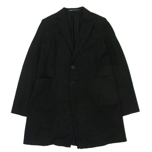 LIMI feu リミフゥ LD-J02-100 ウール ギャバ バックレースアップ ロング ジャケット 日本製 ブラック系 S【中古】