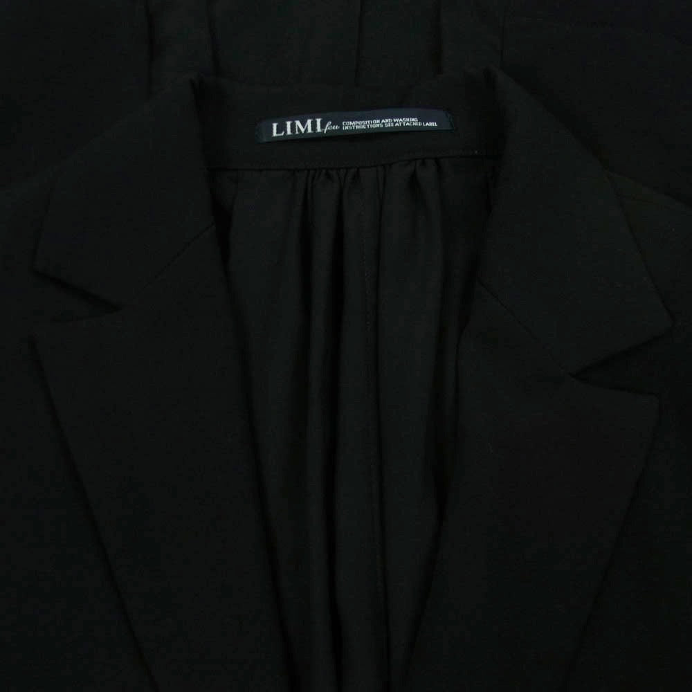 LIMI feu リミフゥ LD-J02-100 ウール ギャバ バックレースアップ ロング ジャケット 日本製 ブラック系 S【中古】